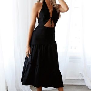 NWT Happy Times Black Maxi Summer Sun Dress